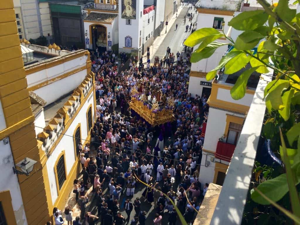 La Banda Rooftop overlooking Semana Santa processions