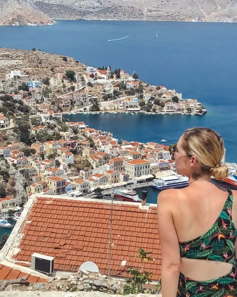 view from Magali Penagia church: rhodes to symi day trip