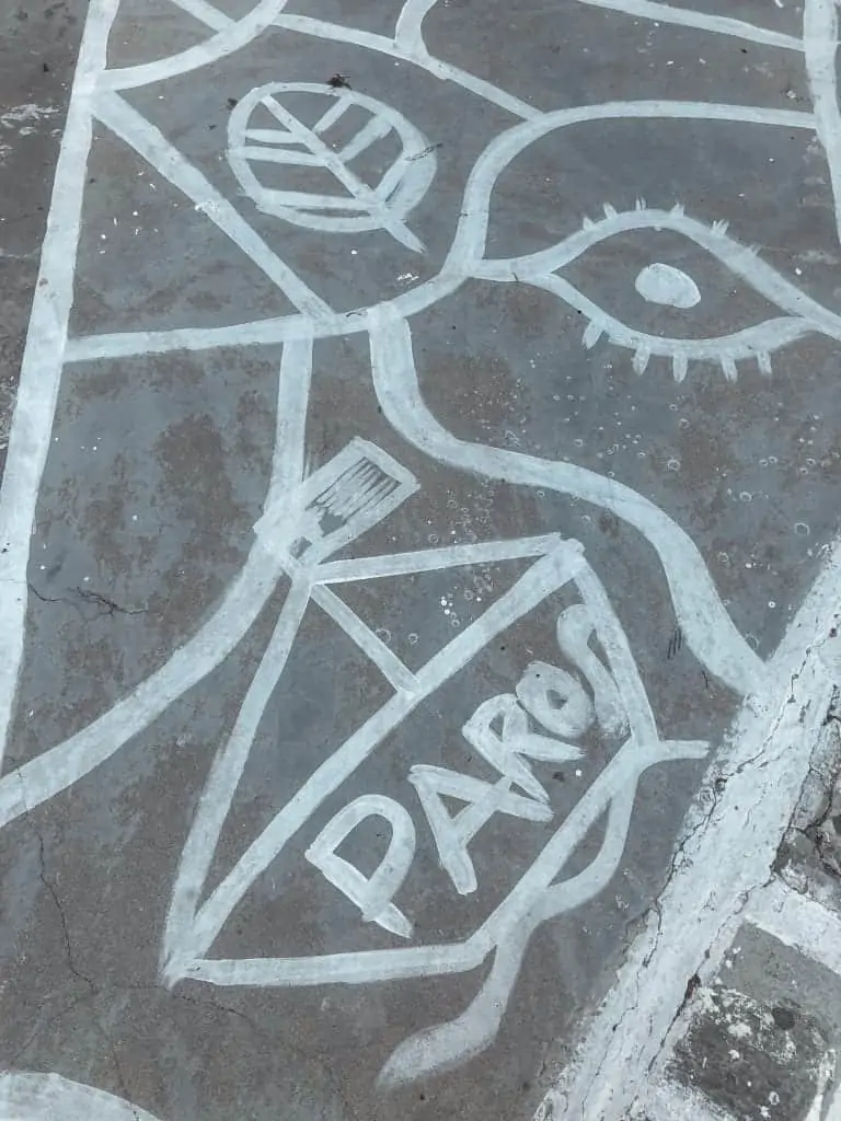 Paros Sidewalk art