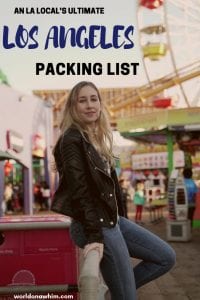 Los Angeles packing list