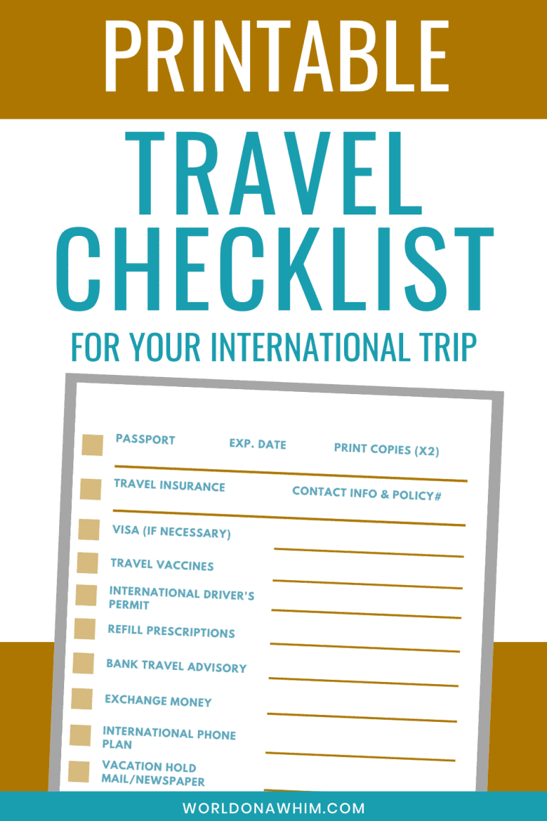 Travel Checklist Printable PreDeparture Checklist for Travelers