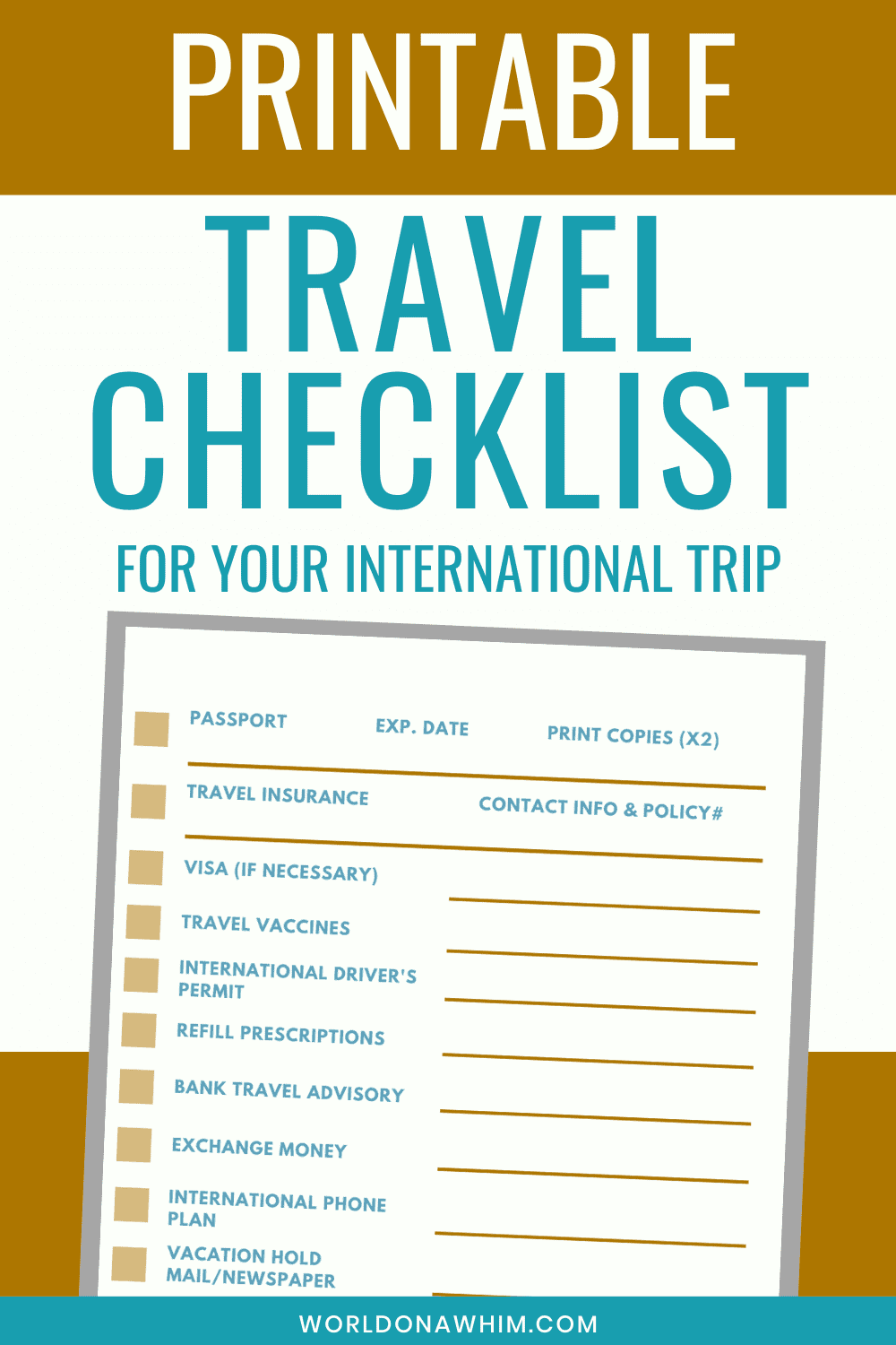long distance travel checklist