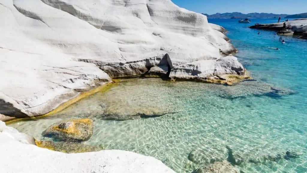Sarakiniko beach in milos greece
