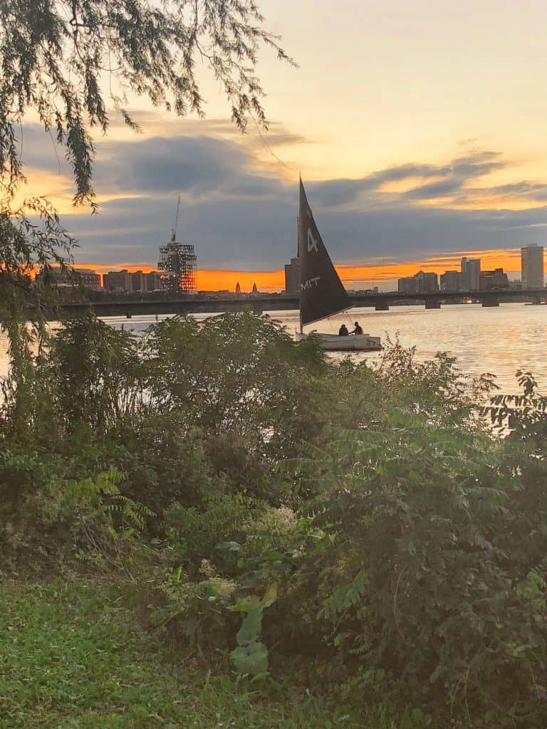 Charles River Esplanade at sunset