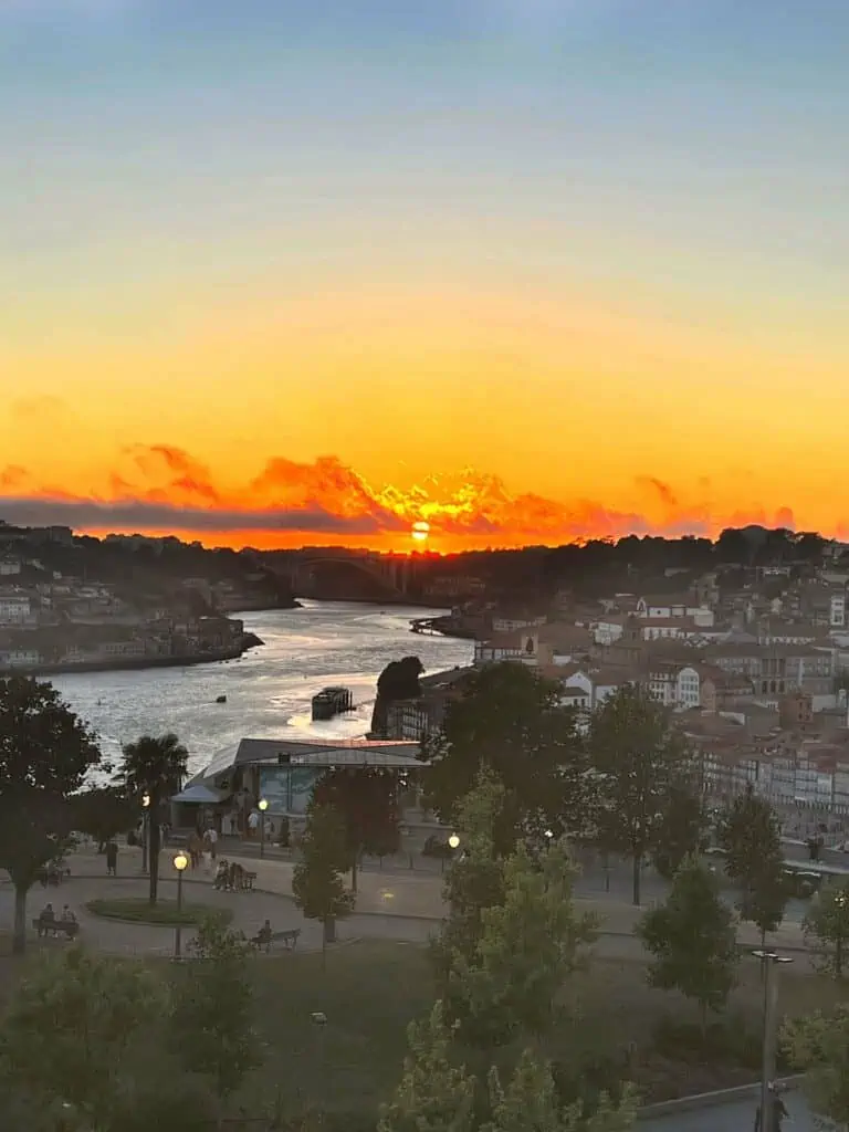Sunset in Porto Portugal